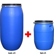 Resim Plastik Varil Seti - 1 Adet 165 Lt. + 1 Adet 50 Lt. Bidon 