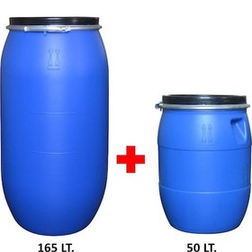 Resim Plastik Varil Seti - 1 Adet 165 Lt. + 1 Adet 50 Lt. Bidon 
