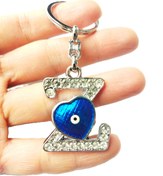 Resim cuaderno Nazar Boncuğu Z Harfi Kalp Detaylı Taşlı Anahtarlık / Araba Dikiz Ayna Süsü Metal Hediyelik Aksesuar 