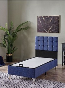 Resim Beehanem 120x200 Bengü Baza+başlık Yataksız Lacivert 120 X 200 