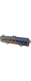 Resim PopŞeker PopŞeker Oyuncak Metal Otobüs, Işıklı, Müzikli Çek-Bırak Özellikli Oyuncak Metal Otobüs 17 Cm. 