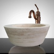 Resim Rustica Stone Aikaterini Beyaz Traverten Lavabo 