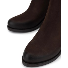 Resim Tamer Tanca Kadın Hakiki Deri Kahverengi Topuklu Bot 599 48 Bn Bot Sk25-26 Kahve Nubuk Kahve 