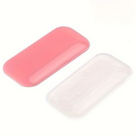 Resim 2 adet Silikon Kirpik Uzatma Pedleri - Yeniden Kullanılabilir, Hipoalerjenik Kirpik Destek Araçları Şeffaf & Pembe 