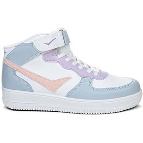 Resim Yarım Bilek Boğazlı Basket Günlük Rahat Spor Ayakkabı Sneaker Pudra - Mavi 