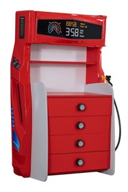 Resim Setay Çocuk Odası - Jaguar Rüzgarlıklı Arabalı Yatak - Sport 3 Kapılı Dolap, Şifonyer - Kırmızı 