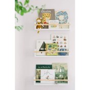 Resim Emta Beyaz Raf Naturel Çıtalı Kitaplık Montessori 40 cm 3'lü 