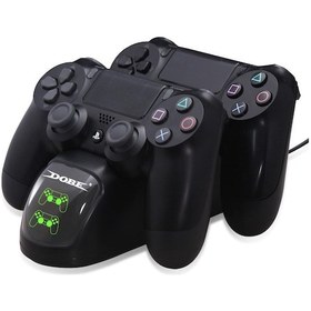 Resim Dobe PS4 Şarj İstasyonu Standı Çift Kol Joystick 