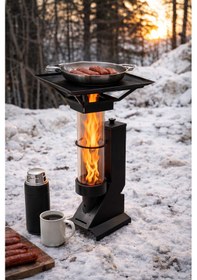 Resim Realx Portatif Mini Camlı Pelet Soba 