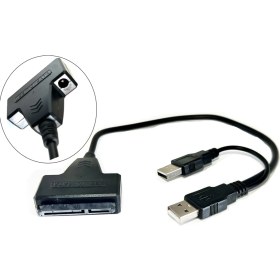 Resim Aogo USB 2.0 Sata 2.5/3.5 Inç SSD HDD Adaptör Destekli Sata USB Çevirici Kablo 22 Pin Sata 