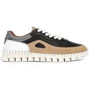 Resim Celal Gültekin Kadın Siyah Bağcıklı Kalın Tabanlı Vizon Süet Deri Sneaker 