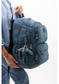 Resim Kadın Sırt Çantası Hafif Kumaş Çok Cepli Kabin Boy Seyahat Çantası 43 30 Cm Unisex Okul Çantası Mavi 