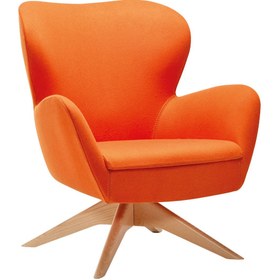 Resim BEKALIVING Kazu Döner Ahşap Ayak Berjer Kaşe Turuncu 