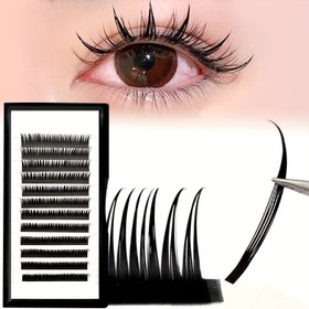 Resim Islak Görünümlü Sahte Kirpikler Cosplay Kirpik Uzatmaları Küme Hacim Kirpikleri D Kıvrımı 8-15mm Yumuşak Sahte Kürk Kirpikler Bireysel Kirpik Rus Şerit Hacim Önceden Yapılmış Hayranları Kirpikler 