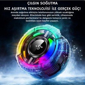 Resim Coofbe Gösteregeli 6000 Rpm Turbo Fan Işıklı Klipsli Buz Etkili Telefon Soğutucu Radyatör Tüm Telefonlara Uyumlu 
