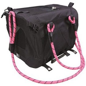 Resim M-Pets 2in1 Remix Omuz Kemerli Kedi Küçük Irk Köpek Taşıma Çantası Pembe Siyah 41 x 28 x 28 CM 
