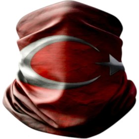 Resim Motobir Baf-Bandana Türk Bayrak Koyu Kırmızı Dalgalı 