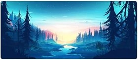 Resim Porge Gaming Mouse Pad 90x40 Mouse Pad XXL Büyük Oyuncu Ofis Mause Pad Mousepad (Mavi, 90x40 cm) 