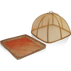 Resim The Mia Transparan Bambu Hasır Tepsi 38x38x24 Cm 