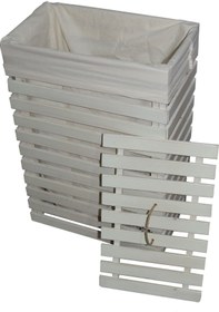 Resim Rusthing Doğal Ahşap Kirli Çamaşır Sepeti Banyo Çok Amaçlı Çamaşır Sepeti 
