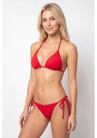 Resim Loya Kadın Kırmızı Bağlamalı Üçgen Tek Üst Bikini 