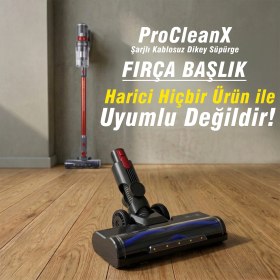 Resim Heifer Procleanx Fırçalı Başlık ile Şarjlı Kablosuz Dikey Süpürge - Sert Plastik Malzeme 