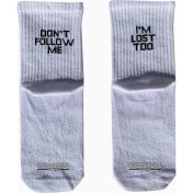 Resim Carnaval Socks Don't Follow Me I'm Lost Too Yazılı Desenli Renkli Spor Çorap 