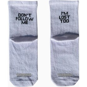 Resim Carnaval Socks Don't Follow Me I'm Lost Too Yazılı Desenli Renkli Spor Çorap 