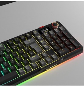 Resim Loyal Pro Siyah/gri 3 Bt + 2.4 Ips Ekranlı Red Switch Rgb Mekanik Kablosuz Klavye 