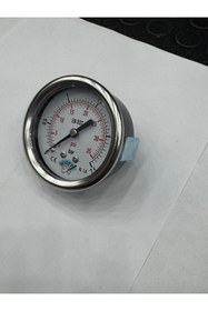 Resim SCOTT Ø 100 mm Gliserinli Tip Manometre 1/2'' Arkadan bağlantı pnotip 304 Inox Pirinç ( 0 .....2.5Bar ) 