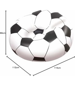 Resim Braventa Collection Up In & Over Beanless Futbol Topu Koltuğu, 114 x 112 x 66 Cm, Futbol Hava Koltuğu, Siyah/beyaz 