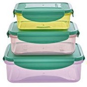 Resim Plastik 3'lü Saklama Seti - Dikdörtgen Rice