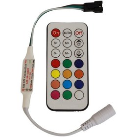 Resim Sp104e Ws2811-ws2812 Argb Pixel Led Kontrol Devresi 21 Tuşlu Rf Kumanda 5-24v 