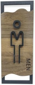 Resim caju art & decoration Ahşap Desenli Modern Erkek Kadın Wc Tuvalet Yönlendirme Levhası Ofis Iş Duvar Dekor 