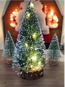 Resim 3'Lü (1 Kendinden Gün Işığı 15 Cm,2 Adet Işıksız 10 Cm) Mini Çam, Yılbaşı Ağacı, Yeşil 