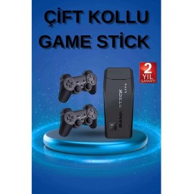 Resim Retro Oyunlar 4K Game Stick 2.4g Kablosuz Çift Kol 3500 Oyun Atari 