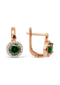 Resim Argentum Concept 925 Ayar Gümüş Rose Yeşil Taşlı Minimal Set - S014302 