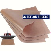 Resim 3 Adet PTFE Teflon Levhalar, 30.48x40.64 cm, Yapışmaz Cam Elyaf Malzeme, Yüksek Sıcaklığa Dayanıklı, Yeniden Kullanılabilir Sıcak Pres Transfer Filmi Fırın Tepsisi Astarı 