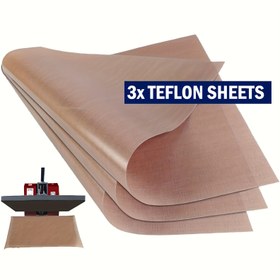 Resim 3 Adet PTFE Teflon Levhalar, 30.48x40.64 cm, Yapışmaz Cam Elyaf Malzeme, Yüksek Sıcaklığa Dayanıklı, Yeniden Kullanılabilir Sıcak Pres Transfer Filmi Fırın Tepsisi Astarı 