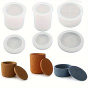 Resim Silikon Mum Kapaklı Kalıplar - Mum Yapımı, Alçı ve Beton İçin Çok Amaçlı Yuvarlak Depolama Kutusu Silikon Kalıplar - Kendin Yap Ev Dekoru İçin El Sanatları Mum Kabı Kalıpları, Tutucu Döküm 