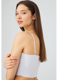 Resim Cottonhill Ayarlanabilir İnce Askılı Lazer Kesim Crop Büstiyer 5'li Paket Renkli-3 