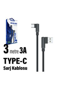 Resim 3 Metre Type-C Şarj Kablosu 3M 3 Amper Hızlı USB - TYPE C 