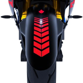 Resim Çınar Extreme 2 Adet Sport Motosiklet Çamurluk Reflektif Kırmızı Kask Sticker Çınar Extreme 