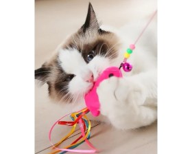 Resim Balıklı Kedi Oyun Oltası 90 cm 