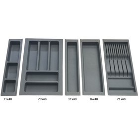 Resim Mutfak, Modüler Bıçaklıklı Kaşıklık Seti, Antrasit, 84 x 48 cm (Enden-Boydan 3,5 cm Kesilebilir) 