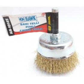 Resim Hawk HA10145 Pimli Sarı Tel Çanak Fırça 50 mm 