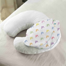 Resim Müslin Bebek Emzirme Destek Yastığı Kılıfı - Rainbow Lapin Blue 