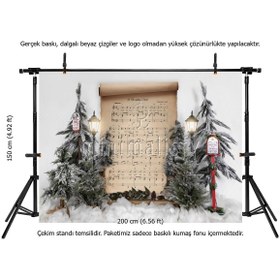 Resim Minimalisfy Büyülü Noel Kartpostalı Kış Manzarası Baskısı 200x150cm Fotoğraf Arka Fonu 