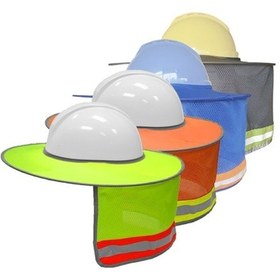 Resim Güneşlik Şapka Siperi, İş Güvenliği Kaskları İçin, 4 Renk Seçeneği, Poliester Malzeme, Dış Mekan Kullanımı 