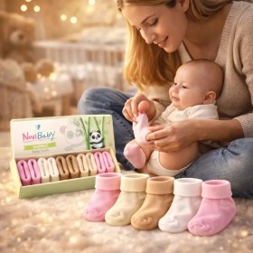 Resim Novibaby 5'li Bambu Yenidoğan Bebek Çorap I Sweet I 0-6 Ay 